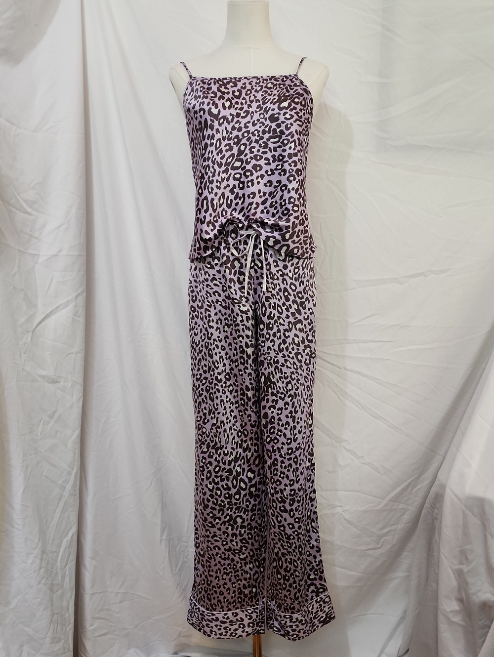 Victoria's Secret Lilac Leopard Satin Pajamas